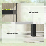 Outsunny 2 Tier Metal Plant Stand with Hanging Hook, House-Shaped Indoor Outdoor Display Rack, Black