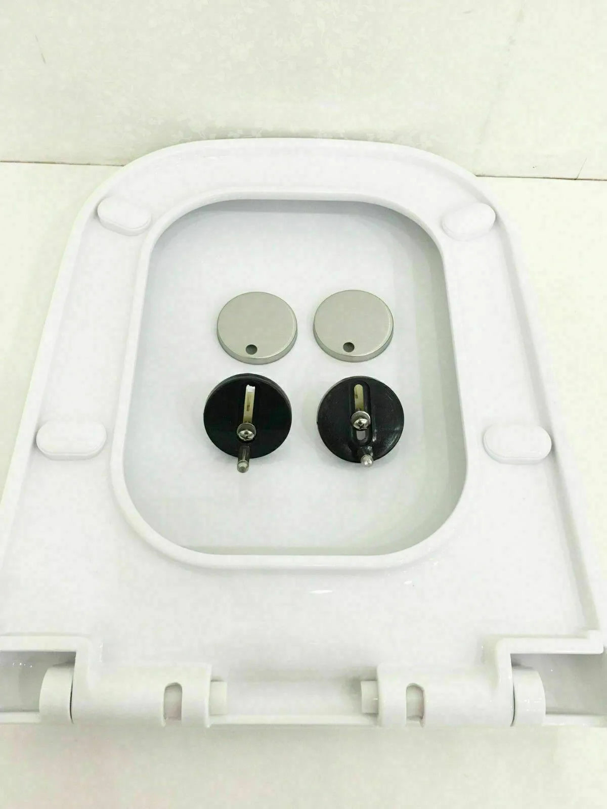 Soft Close Square Toilet Seat with Quick Release & Top-Fix Hinges – Anti-Bacterial, Heavy Duty, Gloss White