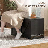 HOMCOM 100L Storage Box with Safety Hinge & Seat Top – Storage Trunk Bench, Black Wood-Effect