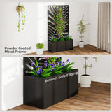 Outsunny Metal Raised Garden Bed with Trellis & Privacy Screen – Wall-Mounted or Freestanding Planter, 29L