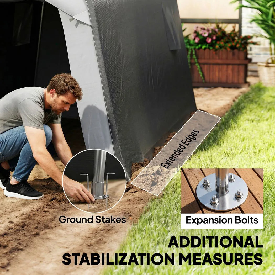 Outsunny 1.8 x 2.4m Waterproof Garden Storage Shed Tent – Portable Shelter for Motorbikes, Bikes and Garden Tools