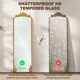 HOMCOM Full Length Mirror, 50 x 160 cm Floor Mirror with Baroque Metal Frame for Bedroom, Living Room