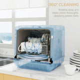 HOMCOM 6L Tabletop Dishwasher with 5 Wash Modes and 70°C Hot Wash – Portable Countertop Dishwasher, White