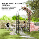 Outsunny 2.17m Steel Garden Arch with Gate – Wedding Arch Plant Support, 107 x 45 x 217cm, Black
