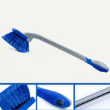 3-Piece Wheel and Tyre Cleaning Brush Set – Soft Bristle Alloy Wheel Cleaner for Cars and Bikes, Blue