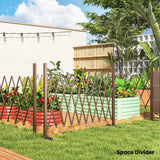 Outsunny Expanding Trellis Fence – Freestanding Foldable Garden Screen Panel, 250 x 103.5cm, Dark Brown
