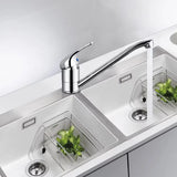 Modern Compact Kitchen Sink Mixer Tap with Swivel Spout, Single Lever and Solid Brass Body – Mono Chrome