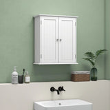 HOMCOM 3-Tier Wall-Mounted Bathroom Cabinet with Adjustable Shelf – Space-Saving Storage, White