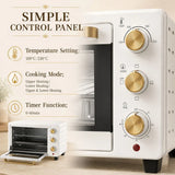 HOMCOM 21L Mini Countertop Oven with Adjustable 100–230°C Temperature and 60-Minute Timer – Compact Oven, White