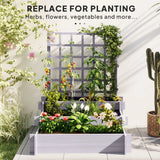 Outsunny 3-Tier Wooden Trellis Planter, 95x95x110cm – Grey