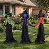 HOMCOM 120cm Witches Holding Hands Halloween Decorations Outdoor Indoor