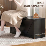 HOMCOM 127L Storage Chest Bench with Safety Hinges – Seat Trunk for Bedroom and Hallway, Black