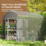 Outsunny 8 x 6.5ft Waterproof Garden Storage Shed Bike Tent with Roll-Up Zipper Door – Dark Grey