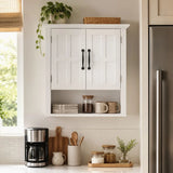 HOMCOM Wall-Mounted Bathroom Cabinet with 2 Doors & Adjustable Shelf – Medicine Cabinet, White