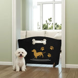 PawHut Wooden Dog Gate with Support Feet – Freestanding Pet Barrier for Stairs and Patio, Black