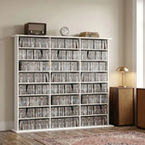 HOMCOM 1032 CD / 594 DVD Media Storage Unit with 24 Compartments & 18 Adjustable Shelves – Blu-ray Shelf Tower, White