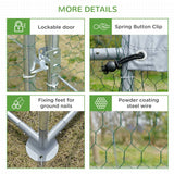 PawHut Walk-In Galvanised Chicken Run with Water-Resistant Covers – Poultry Playpen for Chickens & Ducks