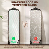 HOMCOM Floor Mirror, 50 x 160 cm Full Length Mirror with Baroque Metal Frame for Bedroom, Living Room