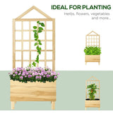 Outsunny Distressed Wood Planter with Trellis, 90x43x150cm