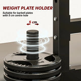 SPORTNOW Adjustable Squat Rack with Plate Holders and Safety Spotters, 300kg Load – Home Gym