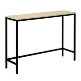 Industrial Style Console Table with Metal Frame – Single-Layer Entryway & Sofa Side Table, Light Walnut