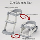 2-in-1 Toddler Potty Training Toilet Seat with Step Ladder – Foldable, Adjustable, Non-Slip