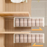 Pull-Out Wardrobe Storage Basket, Hanging Mesh Organiser for Underwear & Socks, White