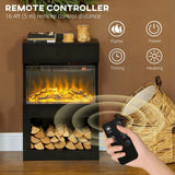 HOMCOM 19" Electric Fireplace with Surround, 3D Flame Effect and Remote – 1000W/2000W Electric Fire, Black