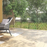 Outsunny 3m Decorative Metal Garden Fence, Diamond and Swirl Pattern – Flexible Border Fencing