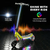 SPORTNOW Kids Electric Scooter, Foldable E Scooter for Age 6 with LED Display, RGB Lights, 16km/h, Green