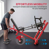 SPORTNOW Leg Press Machine with Wheels & Calf Block, 455kg Capacity – Adjustable Squat Machine for Home Gym