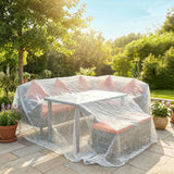 Outsunny 4 x 6m Waterproof Tarpaulin, 140GSM Heavy-Duty Tear-Resistant PE Tarp with Reinforced Grommets – UV-Protected Cover