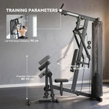 SPORTNOW Multi Gym with 45kg Weight Stack, Adjustable Seat & Backrest – All-in-One Home Gym Machine