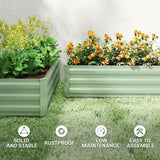 Outsunny Set of Two 100 x 60cm Steel Planter Boxes – Light Green
