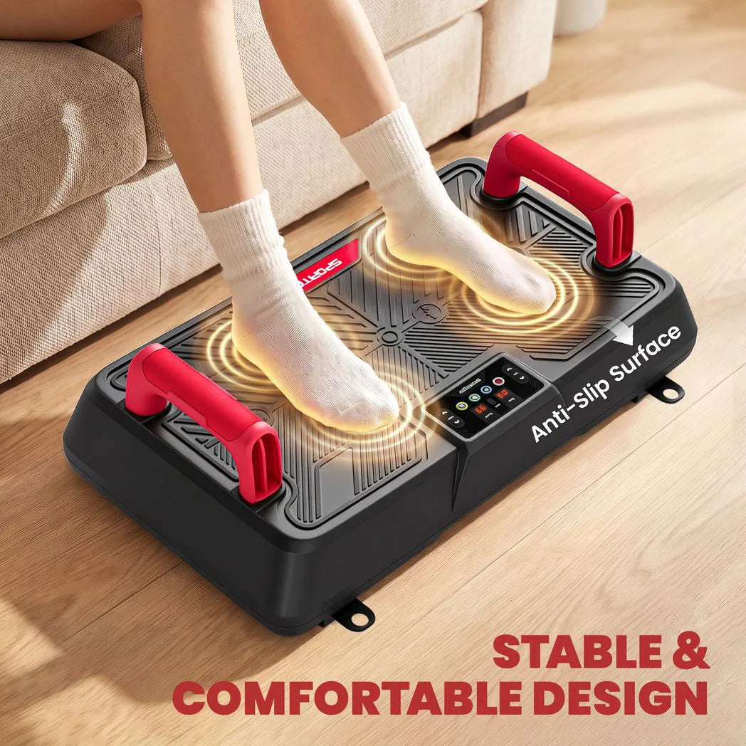 SPORTNOW Vibration Plate with 99 Speed Levels, 3 Programmes & Resistance Bands – Quiet Home Exercise Machine