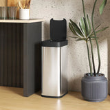 HOMCOM 50L Automatic Sensor Kitchen Bin with Manual Override – Touchless, Battery Operated, Inner-Bucket-Free