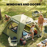 Outsunny 2-3 Person Pop Up Tent with 3000mm Waterproof Rating, UPF50 & Mesh Windows – Instant Camping Tent, Green