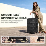 HOMCOM 28 Inch Suitcase with TSA Lock & 360° Spinner Wheels – 98L ABS Hard Shell Checked Luggage, Black