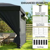 Outsunny 3 x 6m Pop Up Gazebo with 6 Sidewalls and Wheeled Bag, UPF 50, Black
