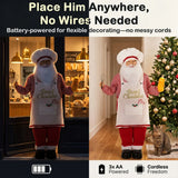 HOMCOM 120cm Animated Singing Chef Santa Claus – Moving Head, Sound and Touch Activated Christmas Decoration