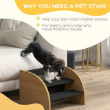 PawHut 3-Step Dog Stairs with Side Panels & Non-Slip Feet – Pet Steps for Sofa and Bed, Small Puppies
