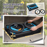 PawHut Dog Bike Trailer with Flip-Down Ramp, Quick Release Frame & Universal Coupler – Blue