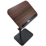 C-Shaped Adjustable Sofa Side Table with Tilting Flip Top, 45–80cm Height – Laptop & Coffee Table, Walnut