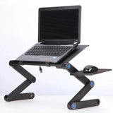 Adjustable Folding Laptop Stand Table with 360° Rotating Legs – Portable Lap Desk for Bed & Sofa, Black