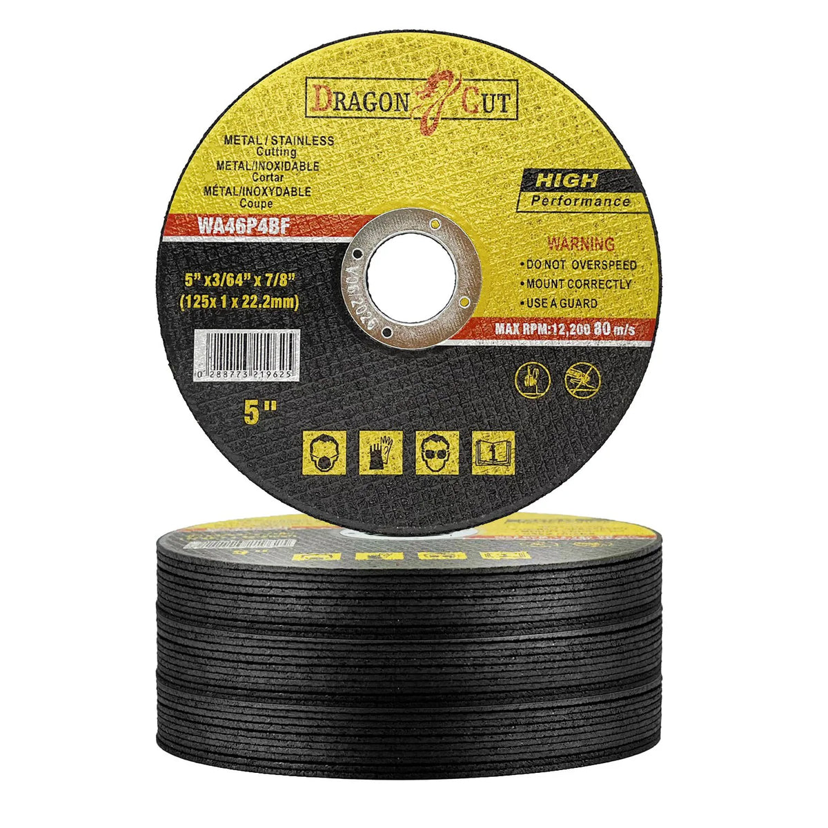 50 x Ultra Thin 125mm Metal Cutting Discs, 1mm – Angle Grinder Cut-Off Wheels for Steel & Stainless, Yellow