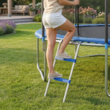 SPORTNOW 2-Step Trampoline Ladder with Wide Non-Slip Steps & Universal Hook – Galvanised Steel, 150kg Capacity