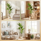 HOMCOM 150 cm Artificial Dracaena Tree with Bendable Trunks and White Pot – Lifelike Fake Plant, Green