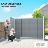Outsunny 10 x 4ft Resin Garden Shed with Floor, Windows & Lockable Double Doors – Outdoor Storage, Grey