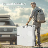 Outsunny Folding Fish Cleaning Table with Two Sinks, Faucet & Drainage Hoses – Portable Camping Sink Table