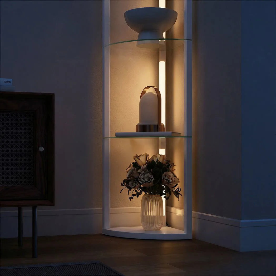 HOMCOM Dimmable LED Corner Shelf Floor Lamp with Foot Switch